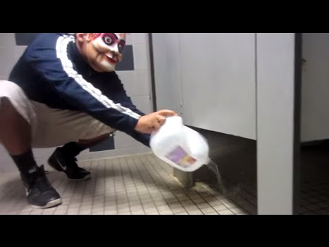 Watching porn in public restroom prank - YouTube